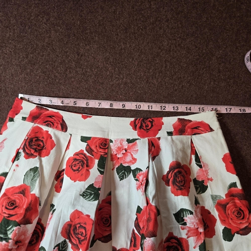 Rose Print Unbranded Skirt With 32in Waist Unlined Side Zip - Picture 5 of 5